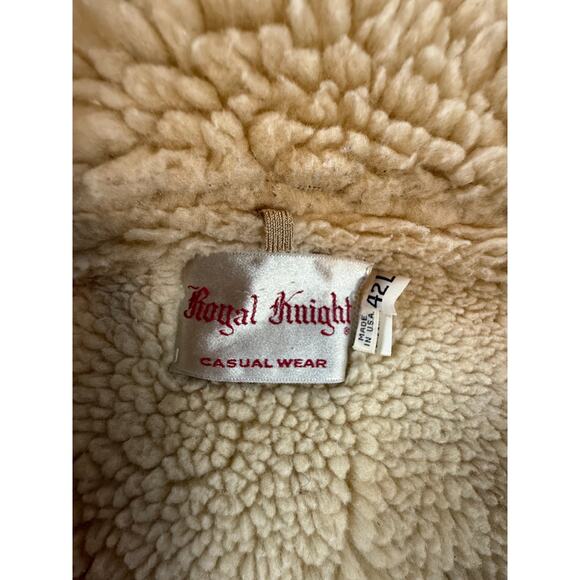 Vintage 70s Royal Knight Corduroy Sherpa Lined Ranch Coat Men’s 42 Long - Picture 5 of 5